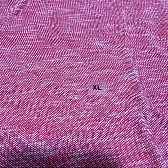 Express Pique Polo Shirt Mens XL Small Lion Red Heathered Breathable Summer New - Picture 7 of 9